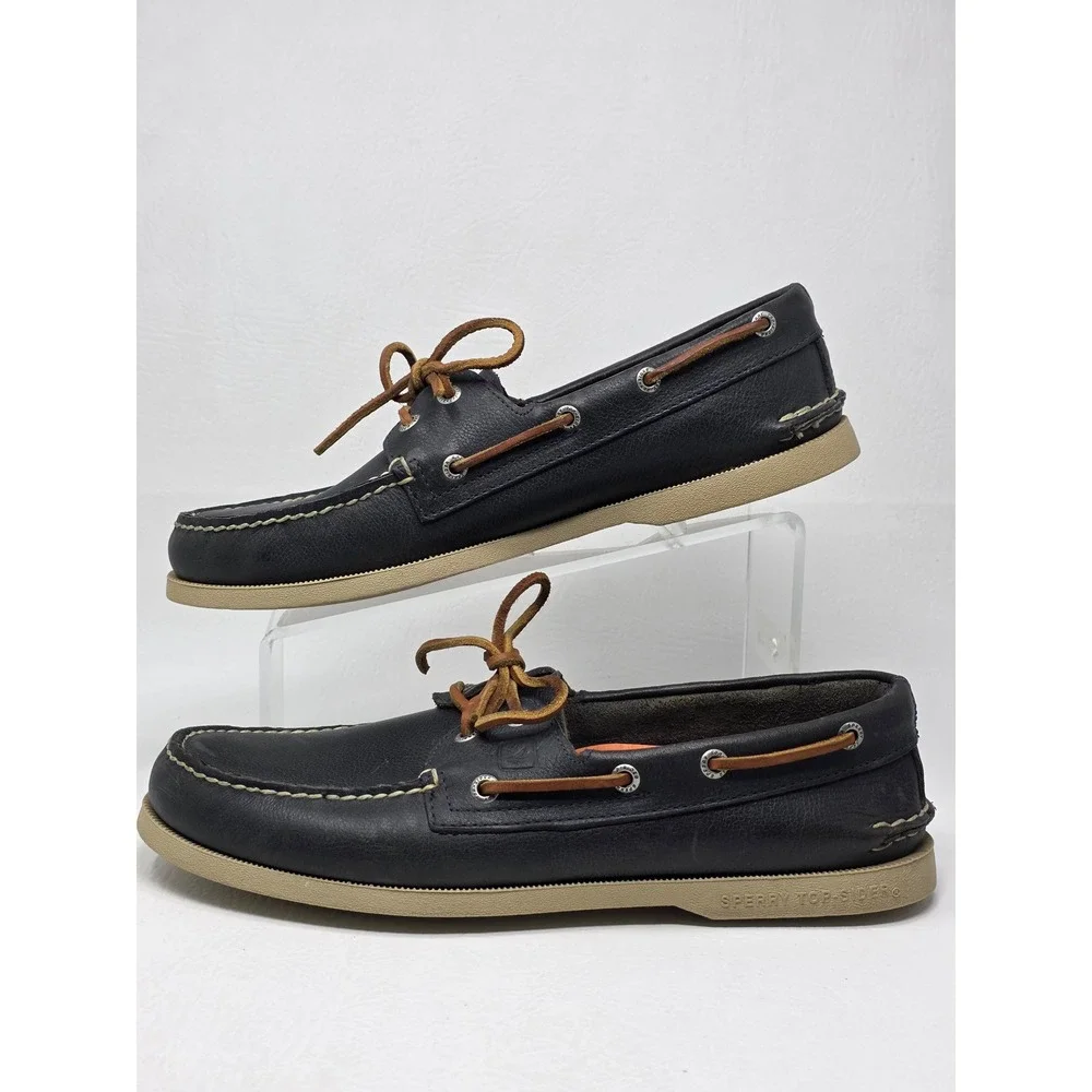 Sperry Top-Sider Mens Size 9.5M Original Boat Shoes Navy Blue Leather STS10458